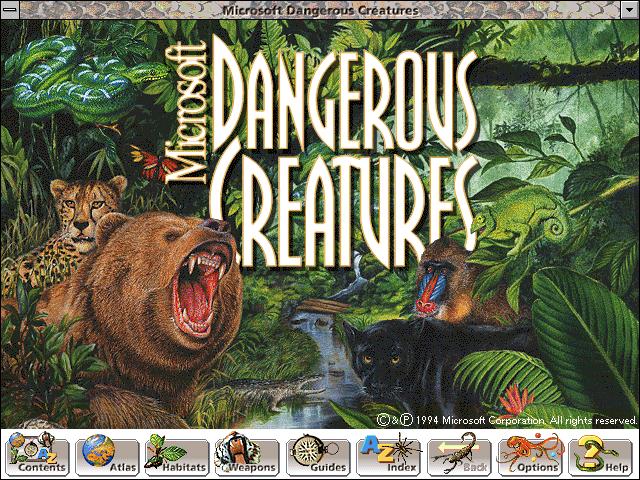 Microsoft Dangerous Creatures Home Screen (1994)